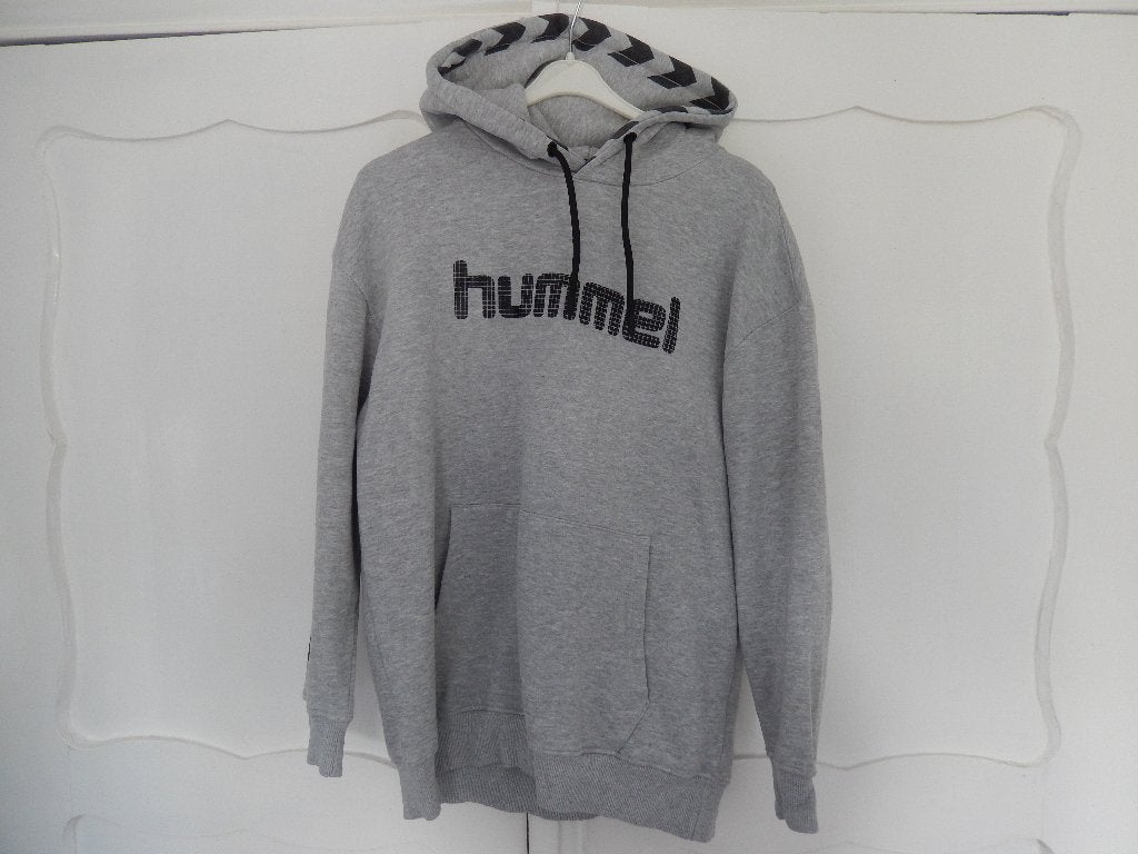 * Hummel grijze hoodie sweater capuchon maat 170/176 *, Jongen of Meisje, Trui of Vest, Ophalen of Verzenden, Zo goed als nieuw