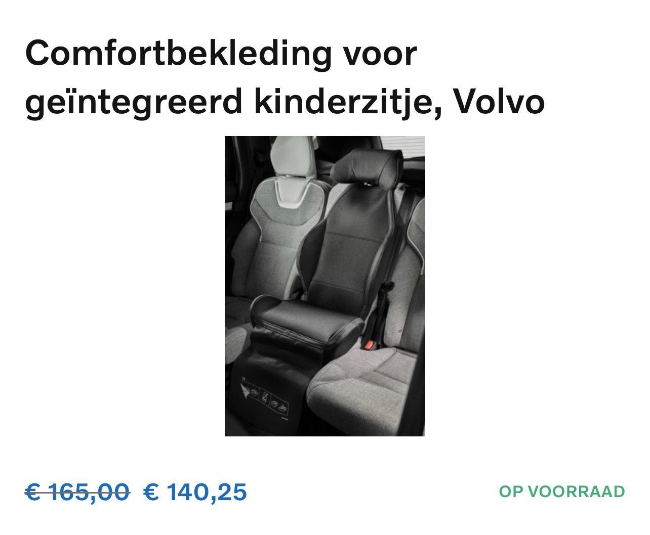 Volvo XC90 Comfort/Integrated Child Seat Cover, Ophalen, Zo goed als nieuw