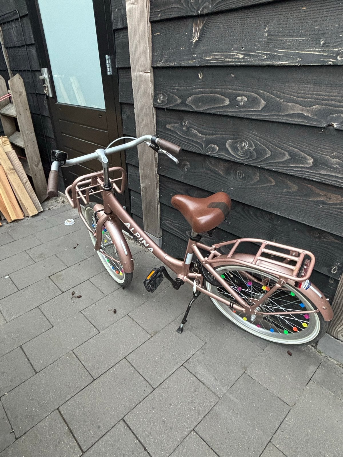 Alpina Meisjesfiets rose goud 20inch, Fietsen en Brommers, Ophalen, Terugtraprem, Gebruikt, Handrem