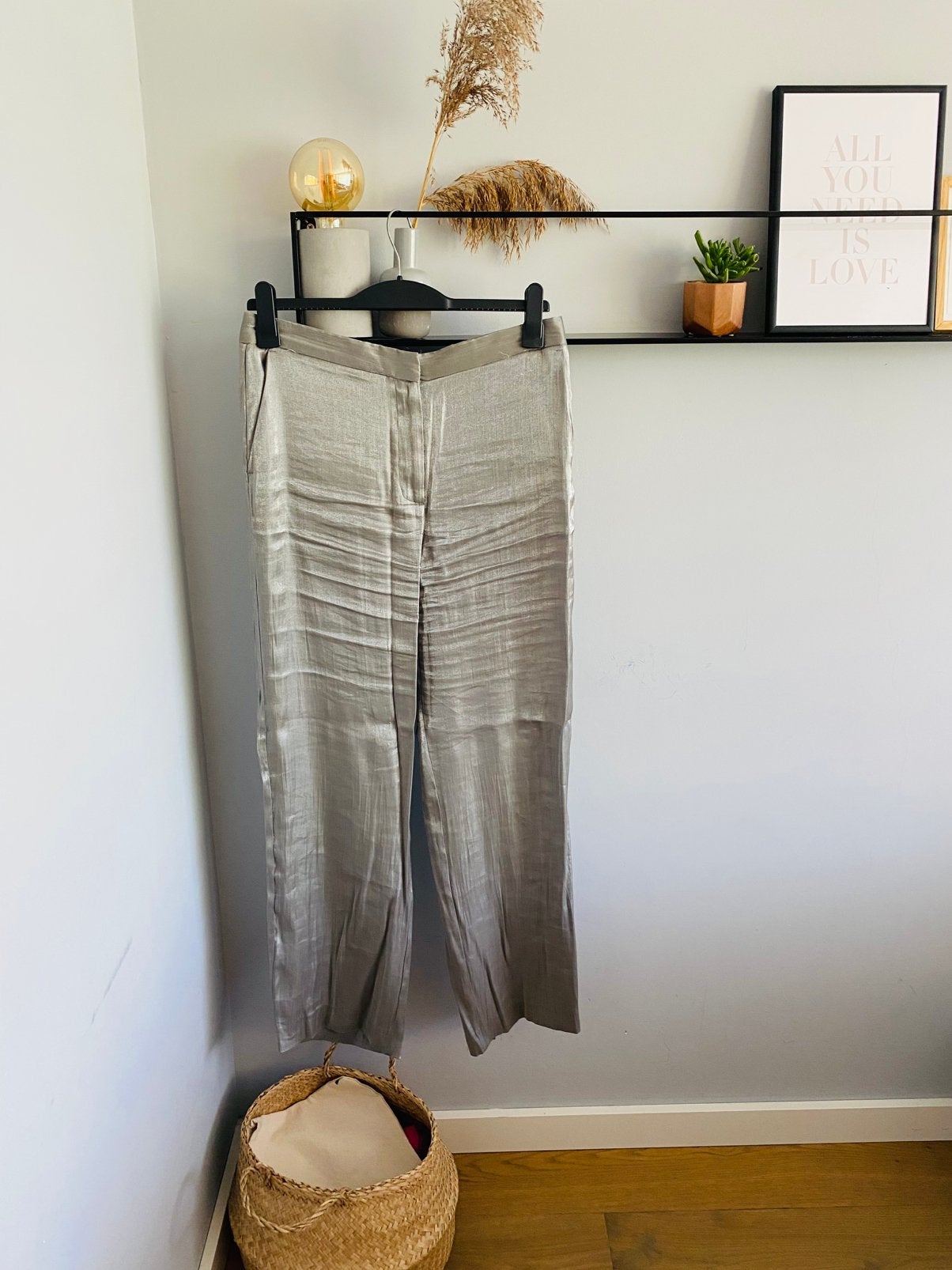 Lange broek/ straight pantalon/ damesbroek van Zara, L/40, Maat 38/40 (M), Nieuw, Ophalen of Verzenden, Lang