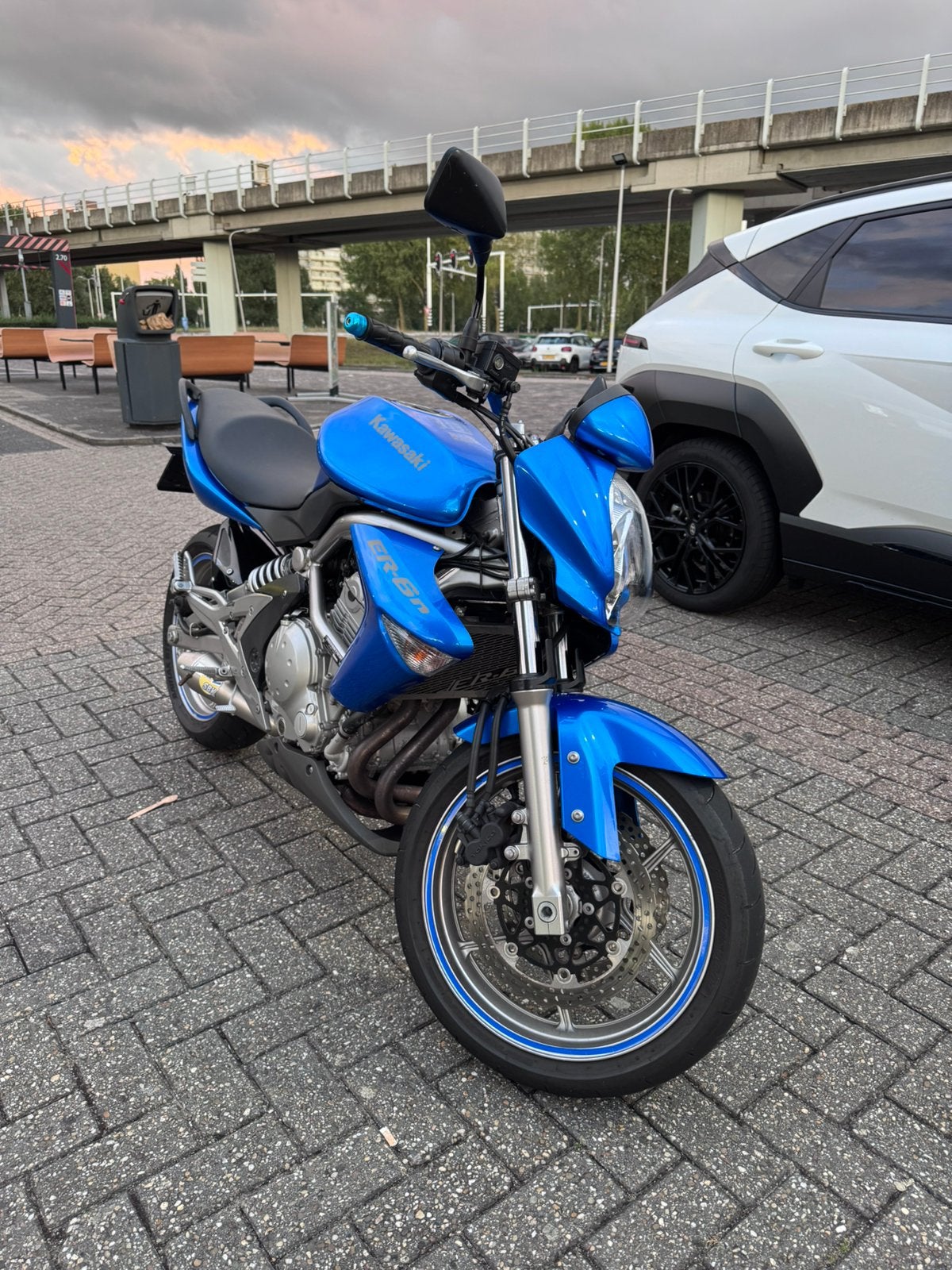 Kawasaki ER6N 2009 72pk/53KW Blauw, 2 cilinders, Sportuitlaat, Gebruikt, Particulier