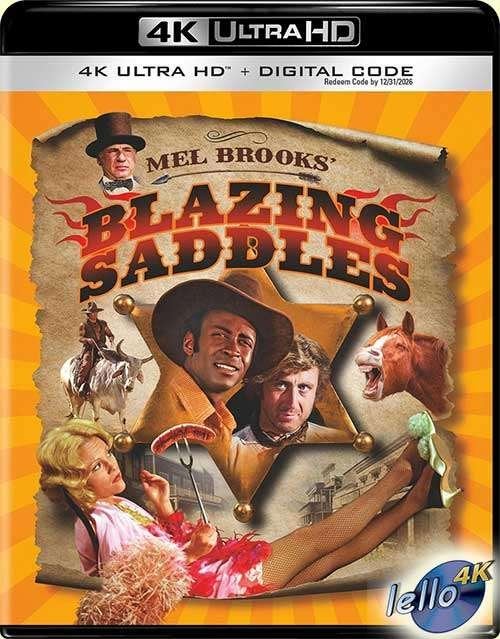 Blu-ray 4K: Mel Brooks' Blazing Saddles (1974 Gene Wilder)US, Ophalen of Verzenden, Nieuw in verpakking, 4K Ultra HD Blu-ray, Humor en Cabaret