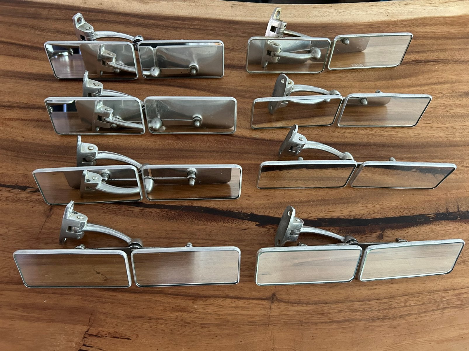 8x Originele oldtimer dubbele binnenspiegels chroom, Auto-onderdelen, Spiegels, Ophalen of Verzenden, Gebruikt, Oldtimer onderdelen