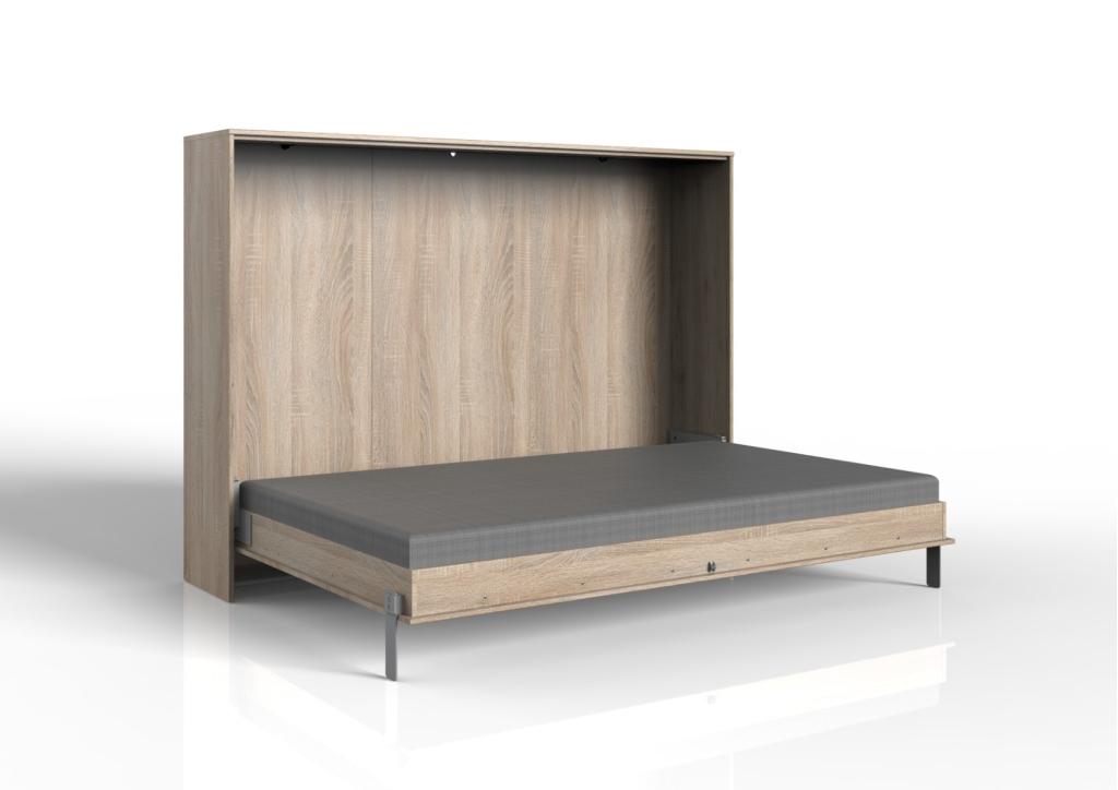 Juist opklapbed horizontaal - 140x200 - Eikenkleur, Huis en Inrichting, Slaapkamer | Bedden, Niet ingevuld, Niet ingevuld, Niet ingevuld