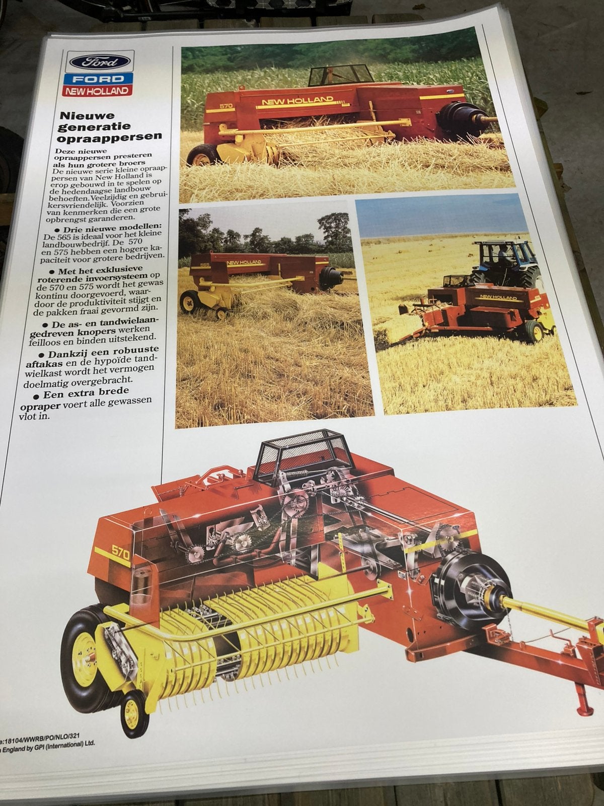 Geplastificeerde Ford / New Holland Persen Poster, Ophalen