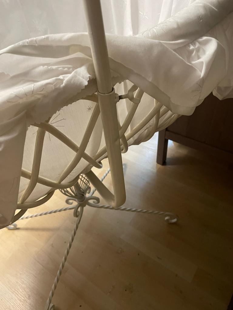 Witte Wieg met Hemel en Onderstel, Kinderen en Baby's, Babywiegjes en Ledikanten, Ophalen, Gebruikt, Wieg