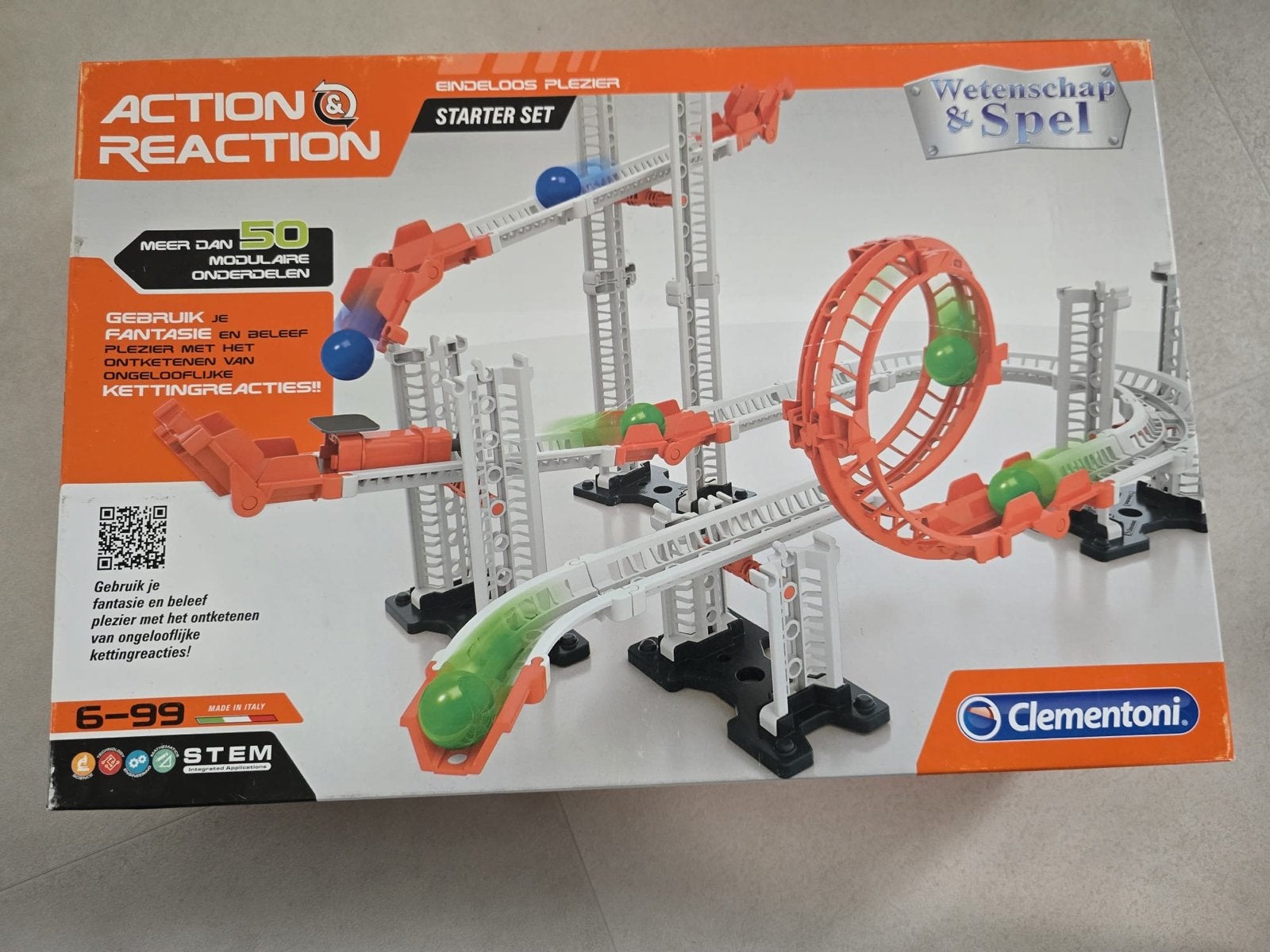 Clementoni Action & Reaction Starter Set knikkerbaan, Ophalen of Verzenden, Zo goed als nieuw, Bouwen