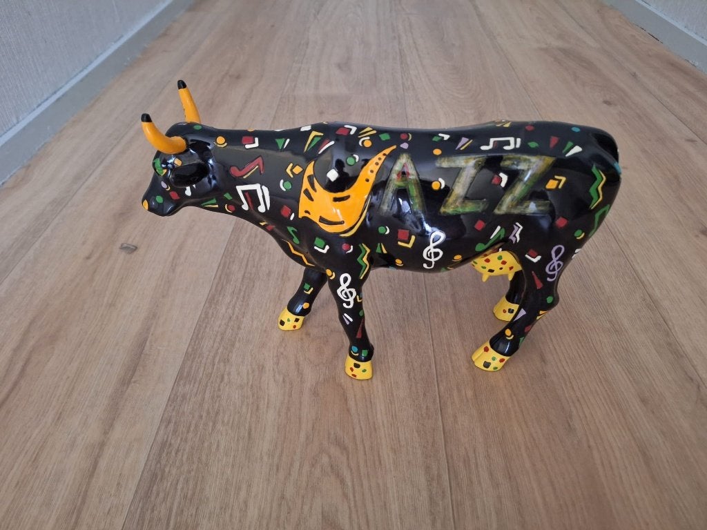 Cow Parade- JAZZ/, Handgemaakt, Kunststof, Ophalen of Verzenden, Zoogdier