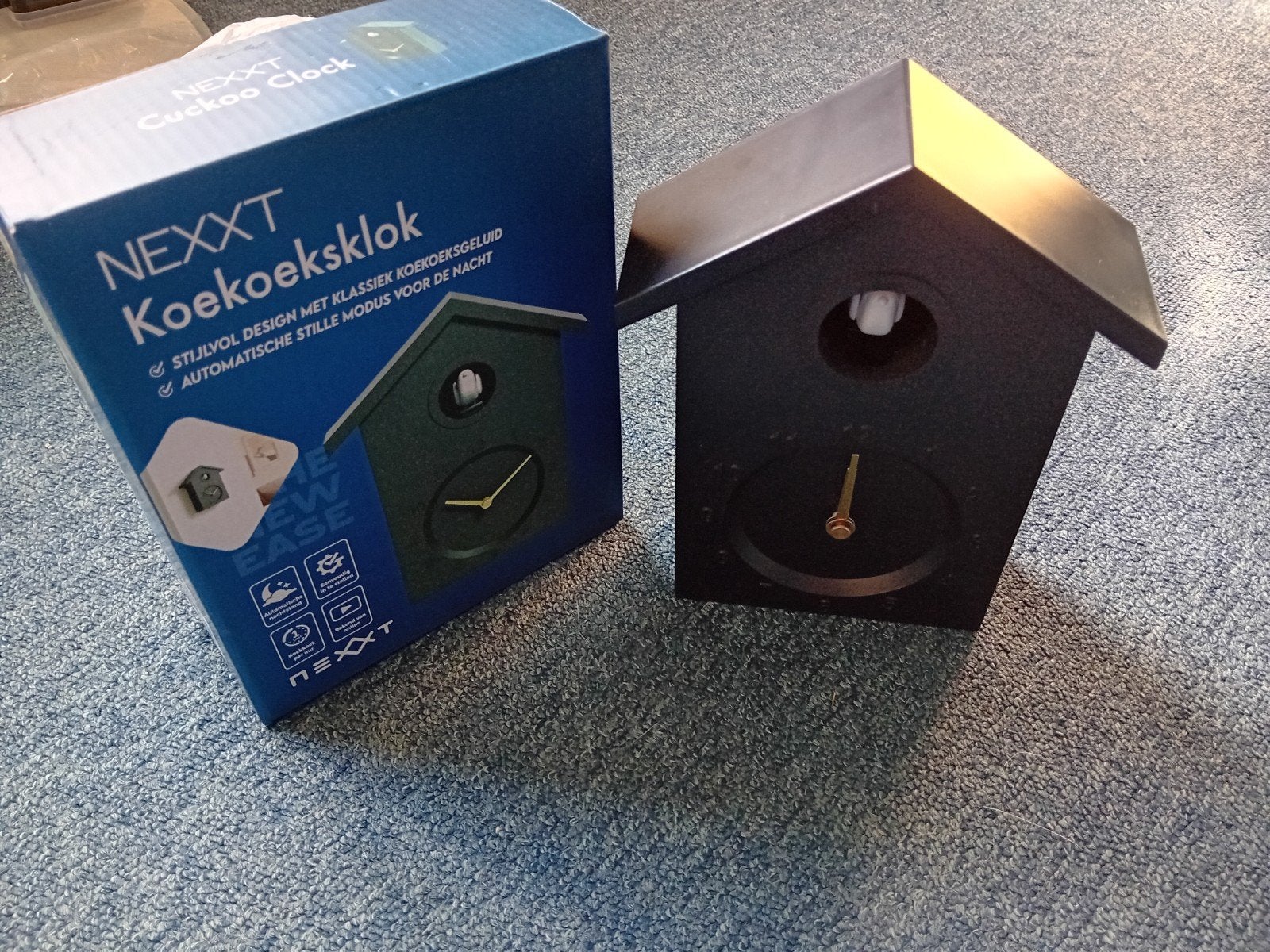 NEXXT automatische koekoeksklok op baterij, Stil uurwerk, Analoog, Ophalen of Verzenden, Overige merken