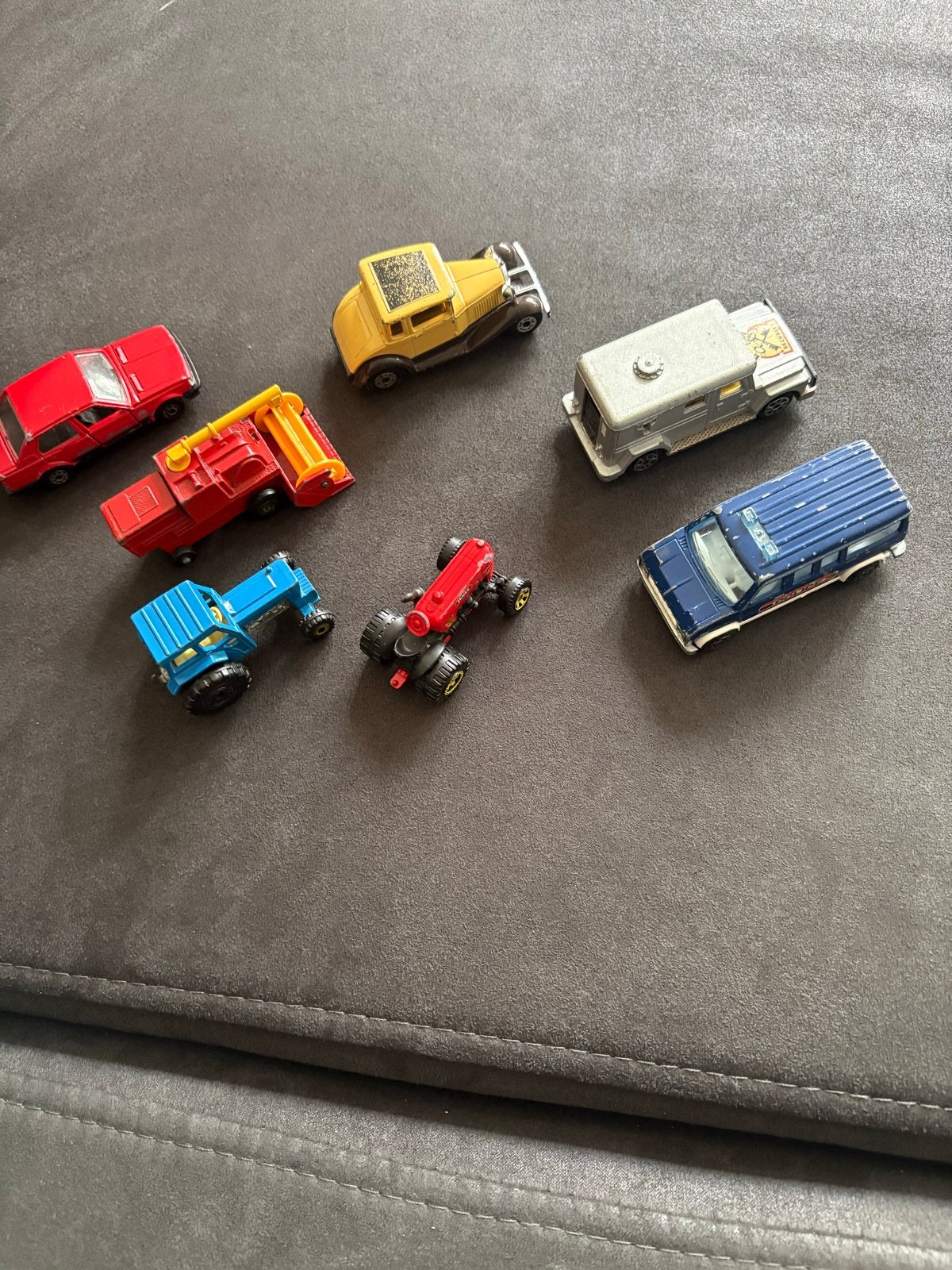 Matchbox speelgoedauto's en tractoren - set van 7, Ophalen of Verzenden, Gebruikt