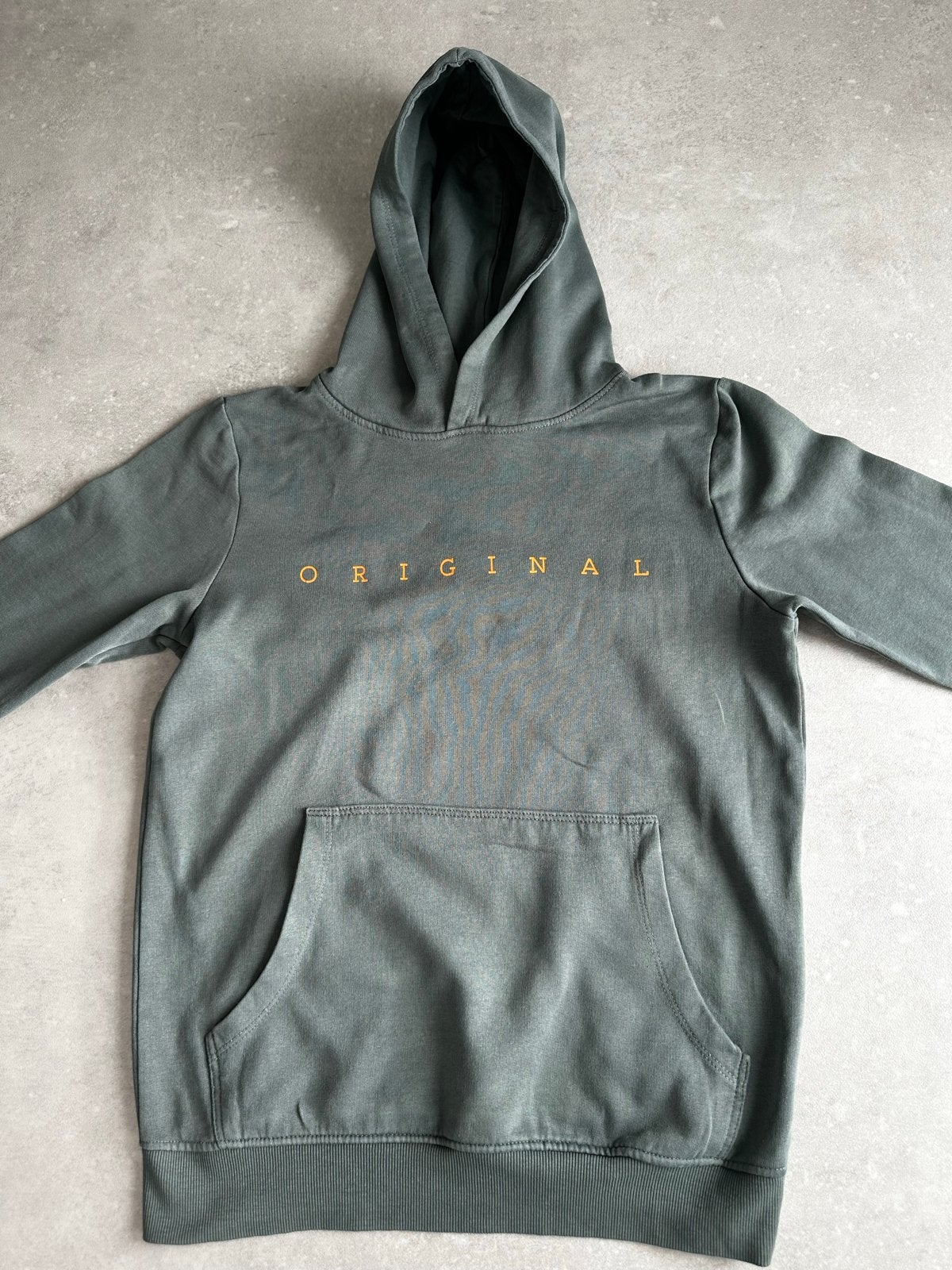 Stoere groene hoodie 'ORIGINAL' van Name It, maat 158-164, Ophalen of Verzenden, Zo goed als nieuw, Jongen of Meisje, Trui of Vest