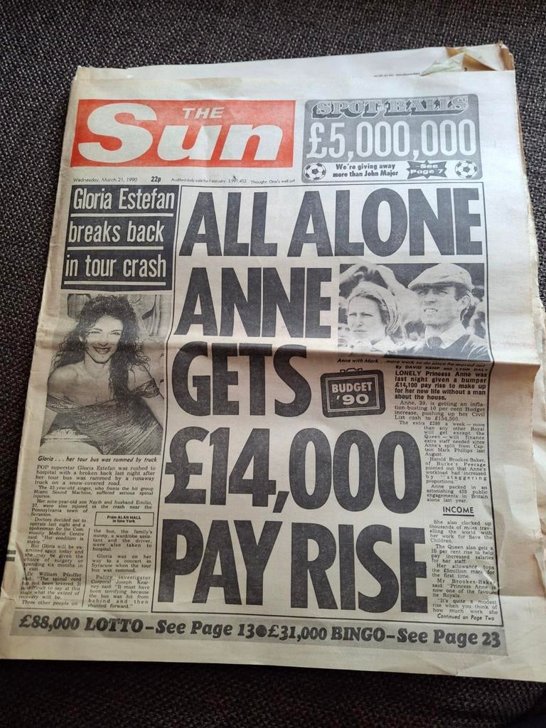 The Sun Engelse krant 21 maart 1990, Verzamelen, Ophalen of Verzenden, 1980 tot heden, Tijdschrift