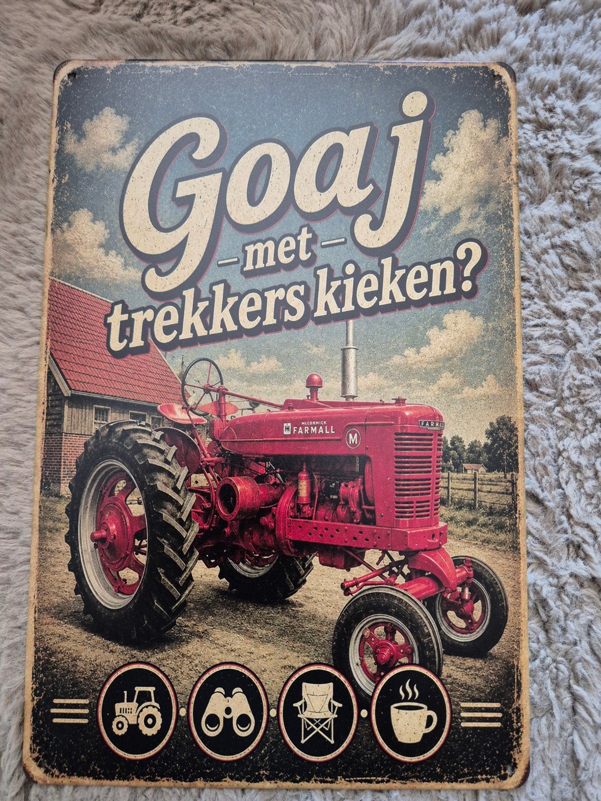 Trekkers kieken Farmall reclamebord, Ophalen of Verzenden, Nieuw, Reclamebord