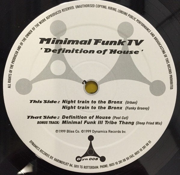 Minimal Funk IV - Definition of House (Maxi Single), Ophalen of Verzenden, Zo goed als nieuw, Dance en House, 12 inch