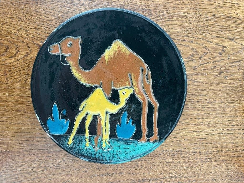 Wandbord "Drommedaris in de Woestijn" Jaren 60/70 Puntgaaf, Ophalen of Verzenden