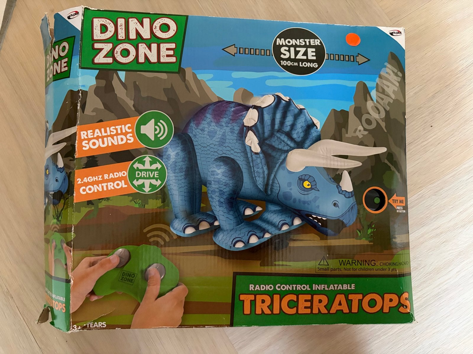 Dino Zone Opblaasbare Triceratops met Afstandsbediening, Ophalen of Verzenden, Nieuw, Jongen of Meisje