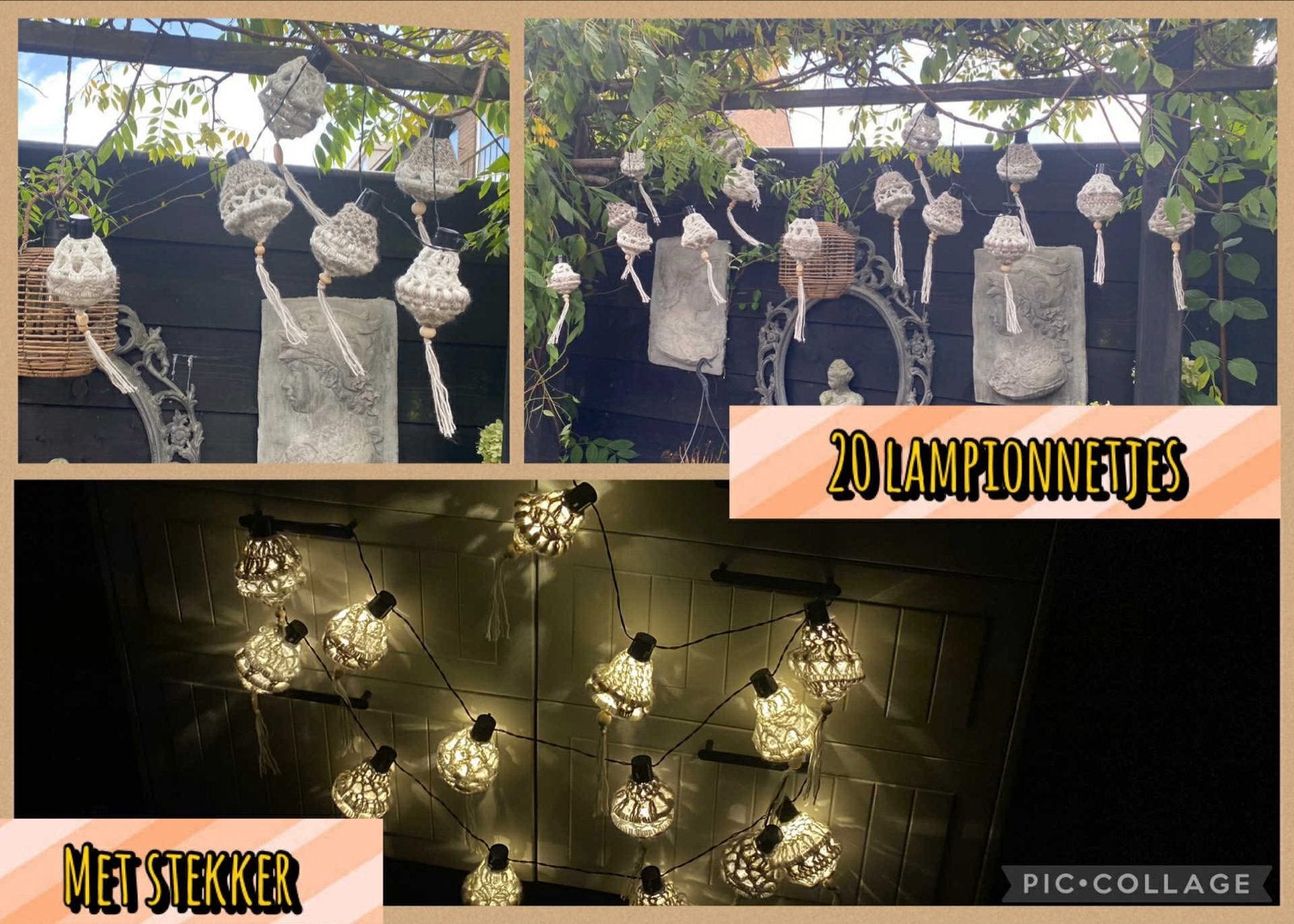 Gehaakte lampionnetjes solar verlichting, Ophalen, Minder dan 50 watt, Overige typen, Nieuw