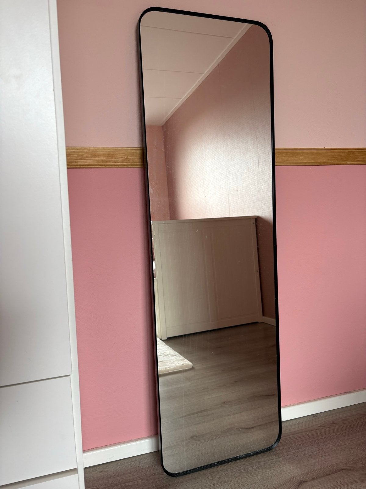IKEA Lindbyn spiegel - Zwart, 130x40 cm, Ophalen, Minder dan 50 cm, 100 tot 150 cm, Zo goed als nieuw