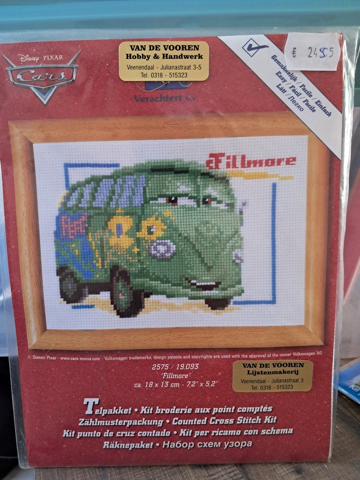 Disney Pixar Cars Borduurpakket - Fillmore, Ophalen of Verzenden, Nieuw, Handborduren, Borduurpakket