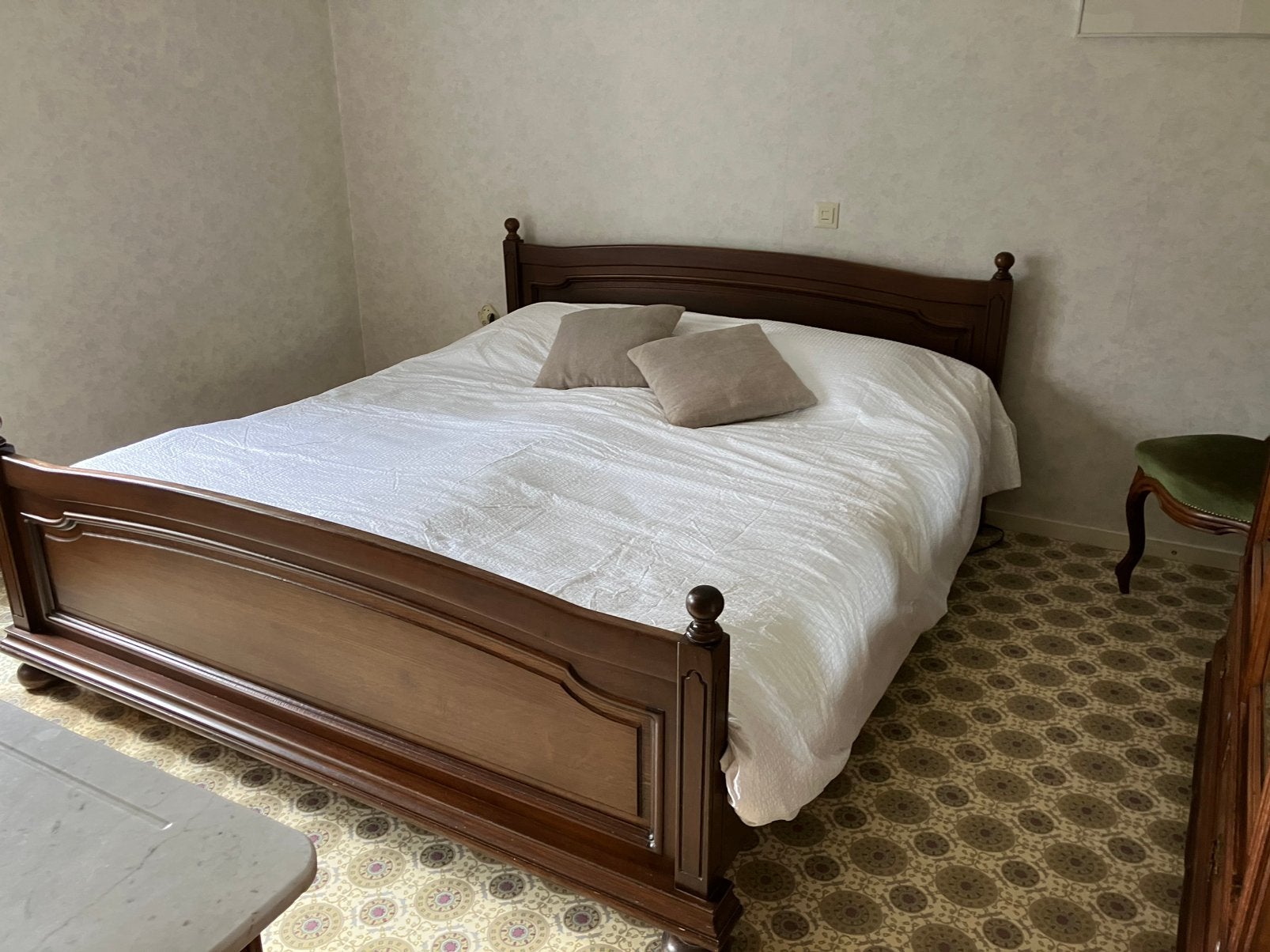 Mooie vintage bed electrische lattenbodem, Ophalen, Gebruikt, Tweepersoons