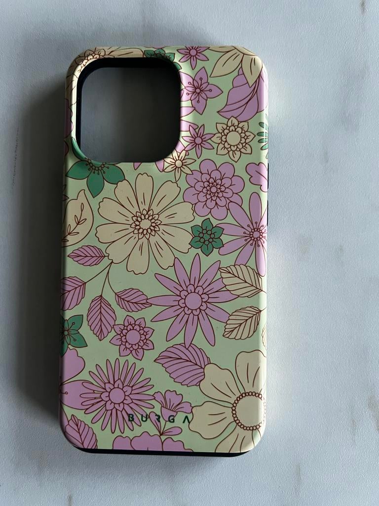 Burga Hoesje voor iPhone 13 Pro - Bloemenprint, Kunststof, Hoesje of Tasje, Ophalen of Verzenden, Burga