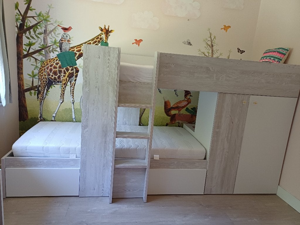stapelbed, Huis en Inrichting, Slaapkamer | Stapelbedden en Hoogslapers, Ophalen, Gebruikt, Eenpersoons, Minder dan 160 cm