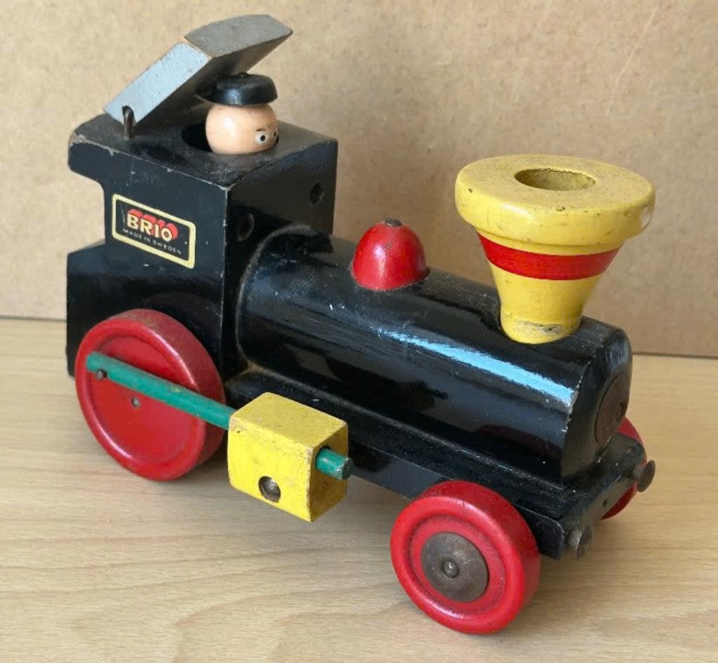 BRIO LOCOMOTIEF met KRUKAS en MACHINIST, Ophalen of Verzenden