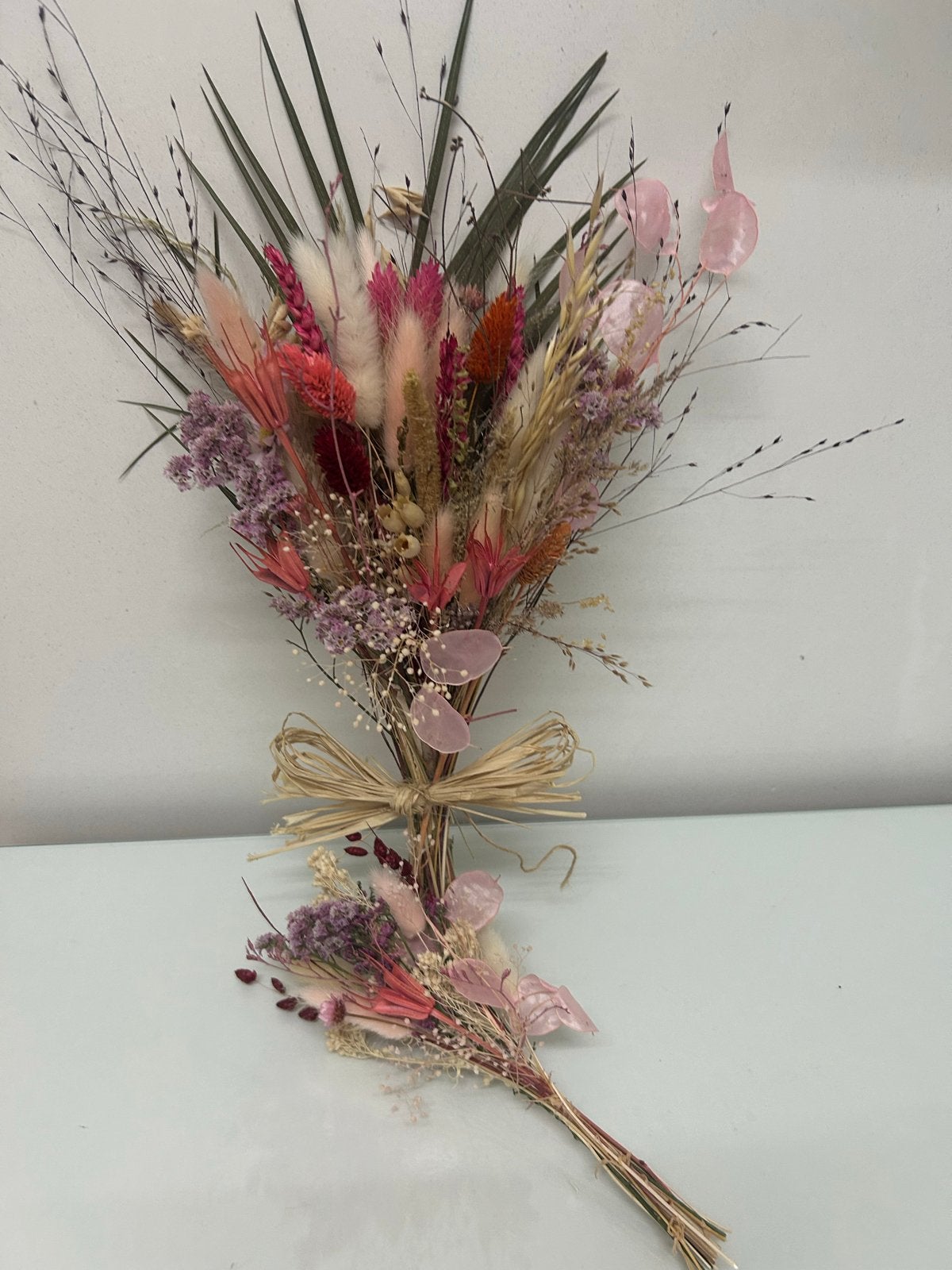 Mooi droogbloemen boeket met bijpassende corsage, Binnen, Natuurlijk materiaal, Nieuw, Ophalen of Verzenden