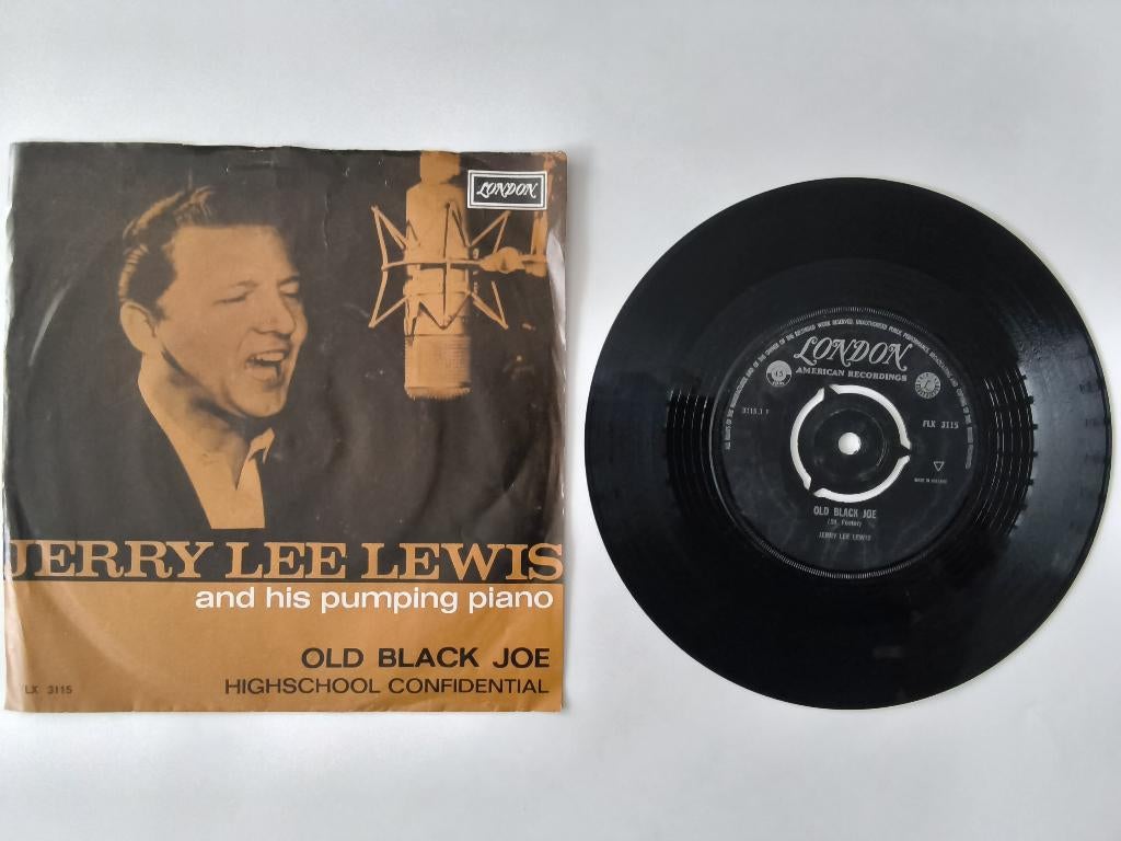Vinyl single  Jerry Lee Lewis  Old black Joe, Gebruikt, Overige genres, 7 inch, Single