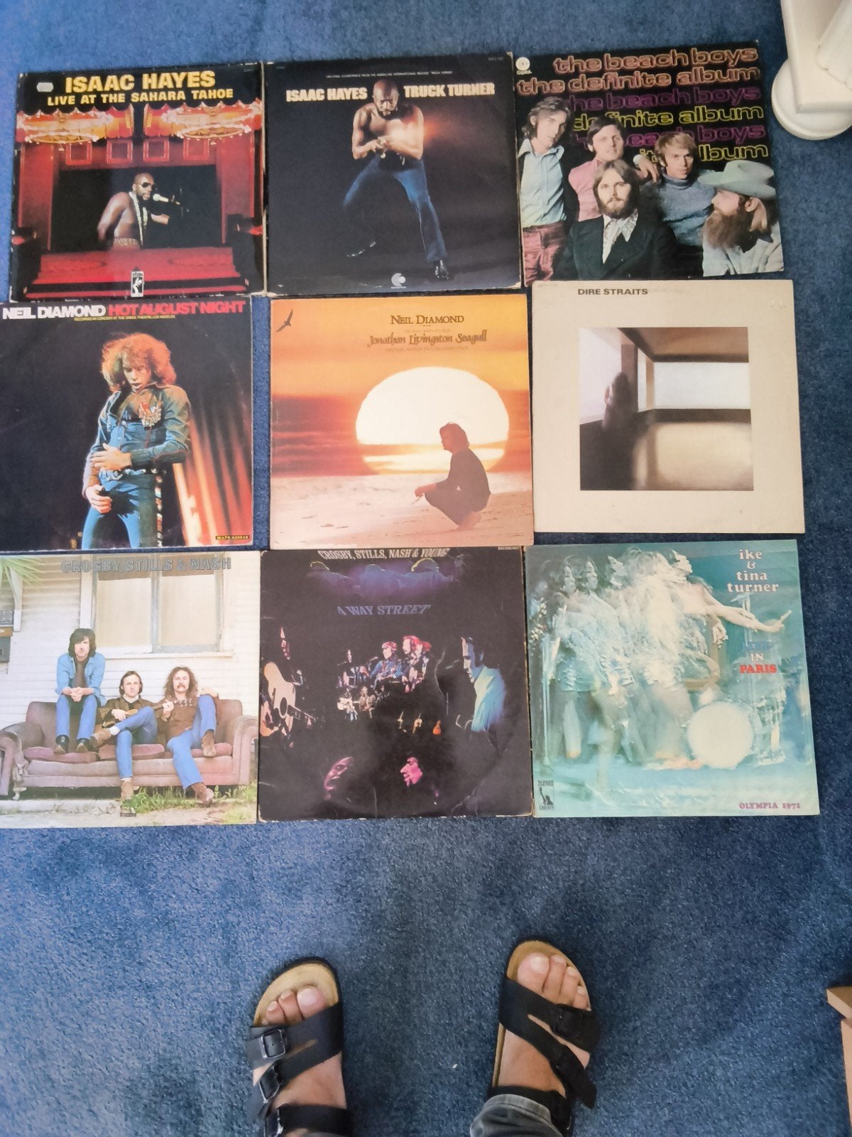 Diverse LP's: Isaac Hayes, Neil Diamond, Dire Straits, LP, Gebruikt, Overige genres, Ophalen of Verzenden