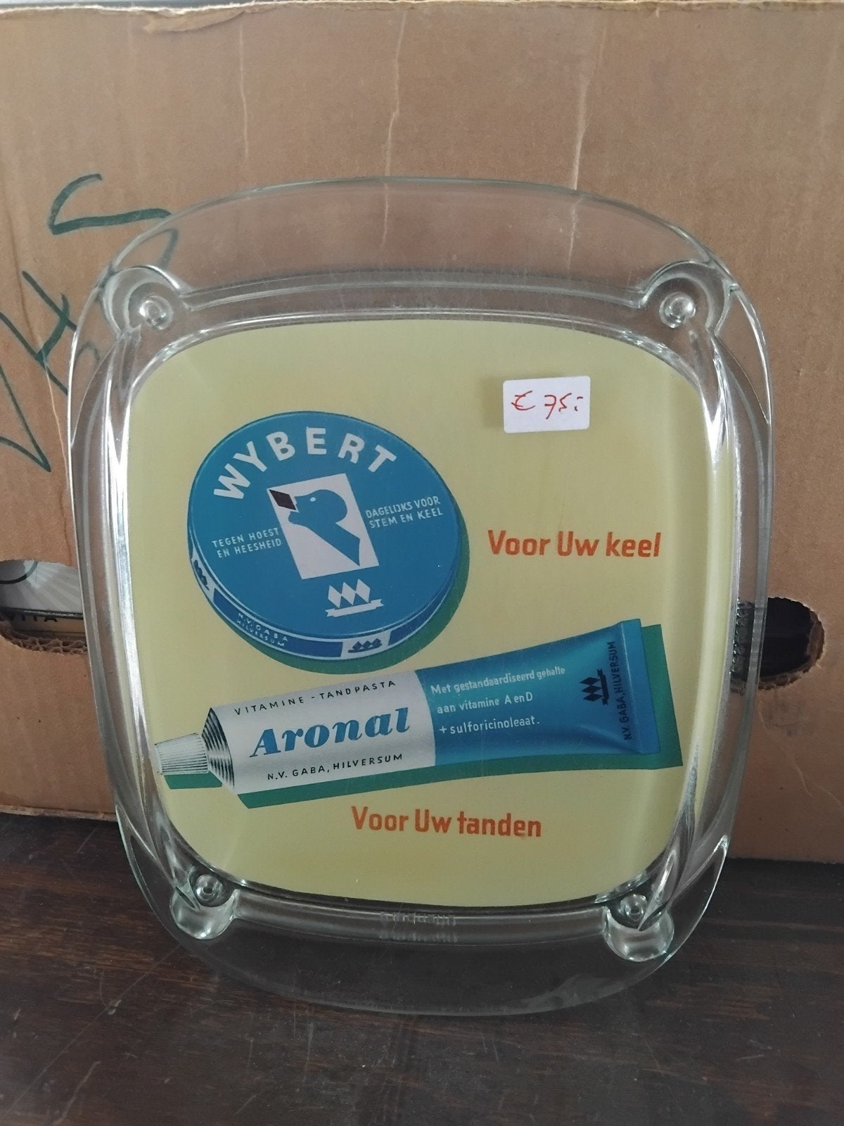 Glazen Geldschaaltje Wybert ., Verzamelen, Ophalen of Verzenden, Zo goed als nieuw, Gebruiksvoorwerp