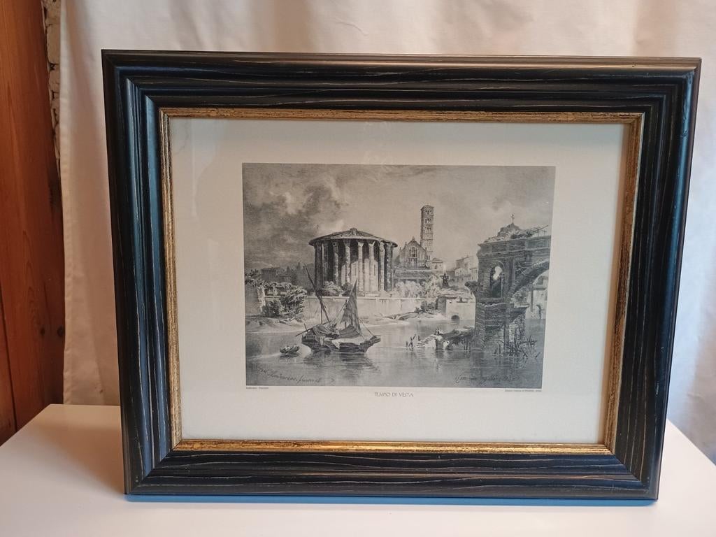 Serie van 12 Schilderijen: Beroemde Kopergravures, Antiek en Kunst, Ophalen