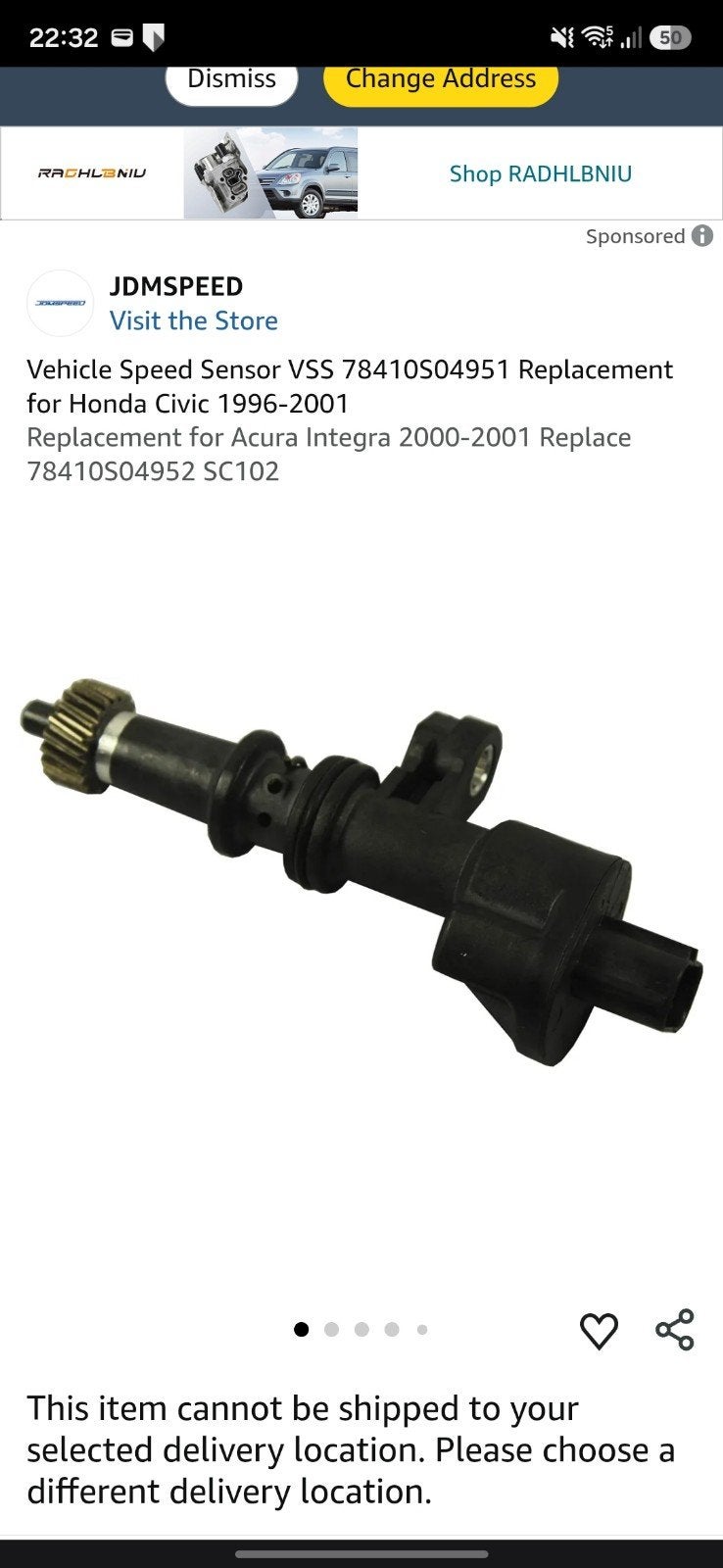 speedsensor honda civic 1996-2001 nieuw, Auto-onderdelen, Ophalen, Nieuw, Honda