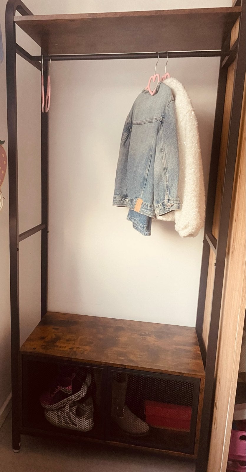 Kledingrek met schoenenkast - Industrieel design, Huis en Inrichting, Ophalen, 50 tot 100 cm, Zo goed als nieuw, Metaal