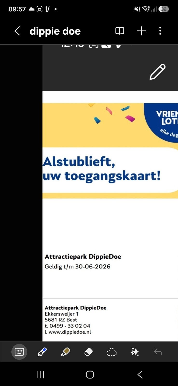 dippie doe 3x toegangskaart samen, Drie personen of meer, Ticket of Toegangskaart
