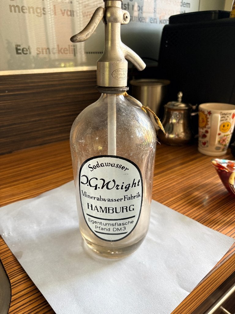 antieke spuitwater fles, Antiek en Kunst, Ophalen of Verzenden