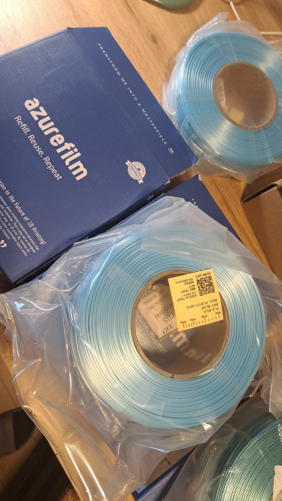 AzureFilm PLA Silk Filament 1.75mm 4kg, Computers en Software, 3D Printers, Ophalen of Verzenden, Nieuw