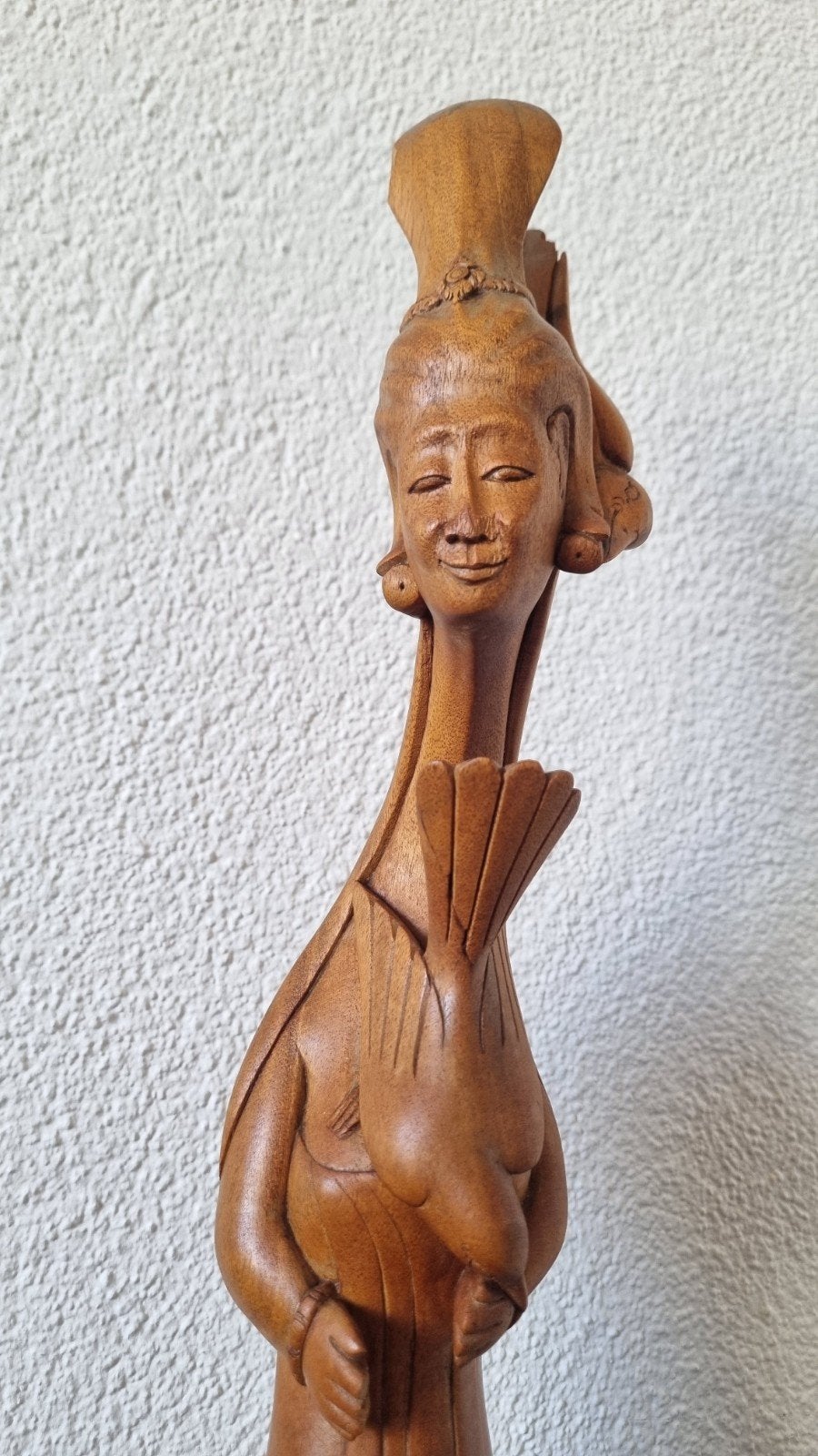 Houtsnijwerk Bali Indonesië Gesigneerd DJAMPRAH, Antiek en Kunst, Ophalen of Verzenden