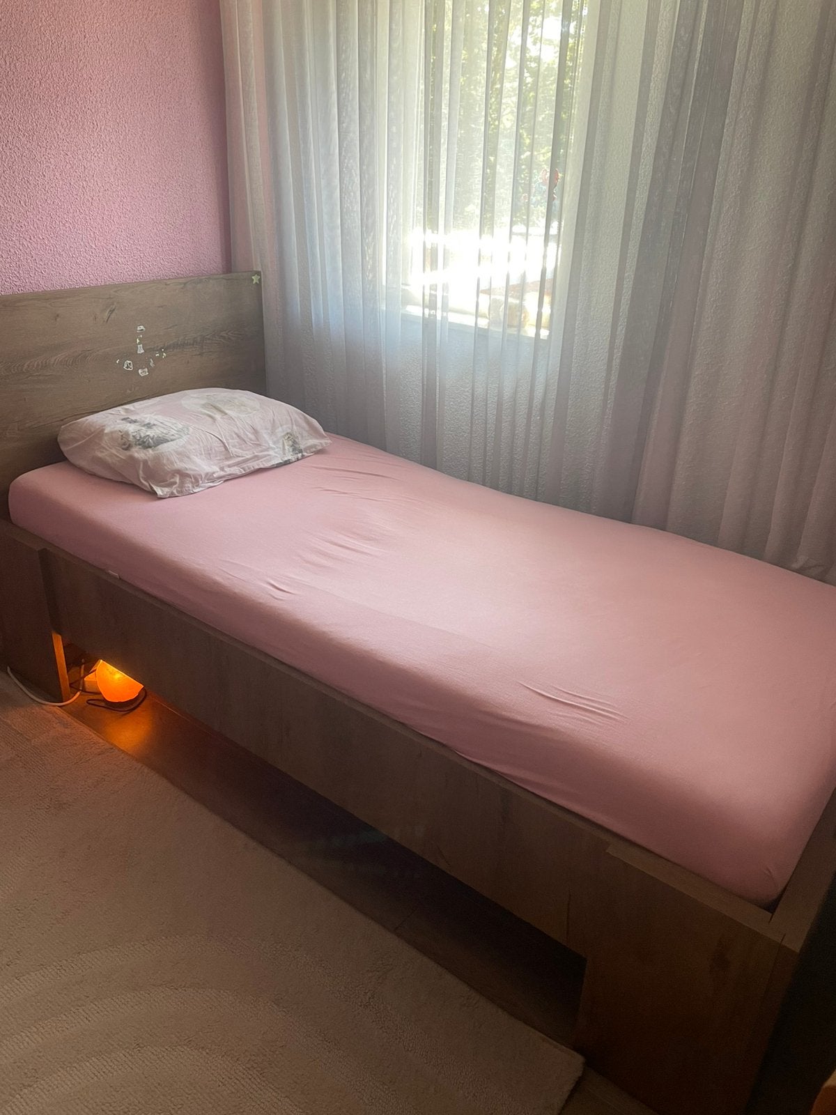 1 persoons bed 90 bij 200 cm, Ophalen, Gebruikt, 90 cm, Eenpersoons