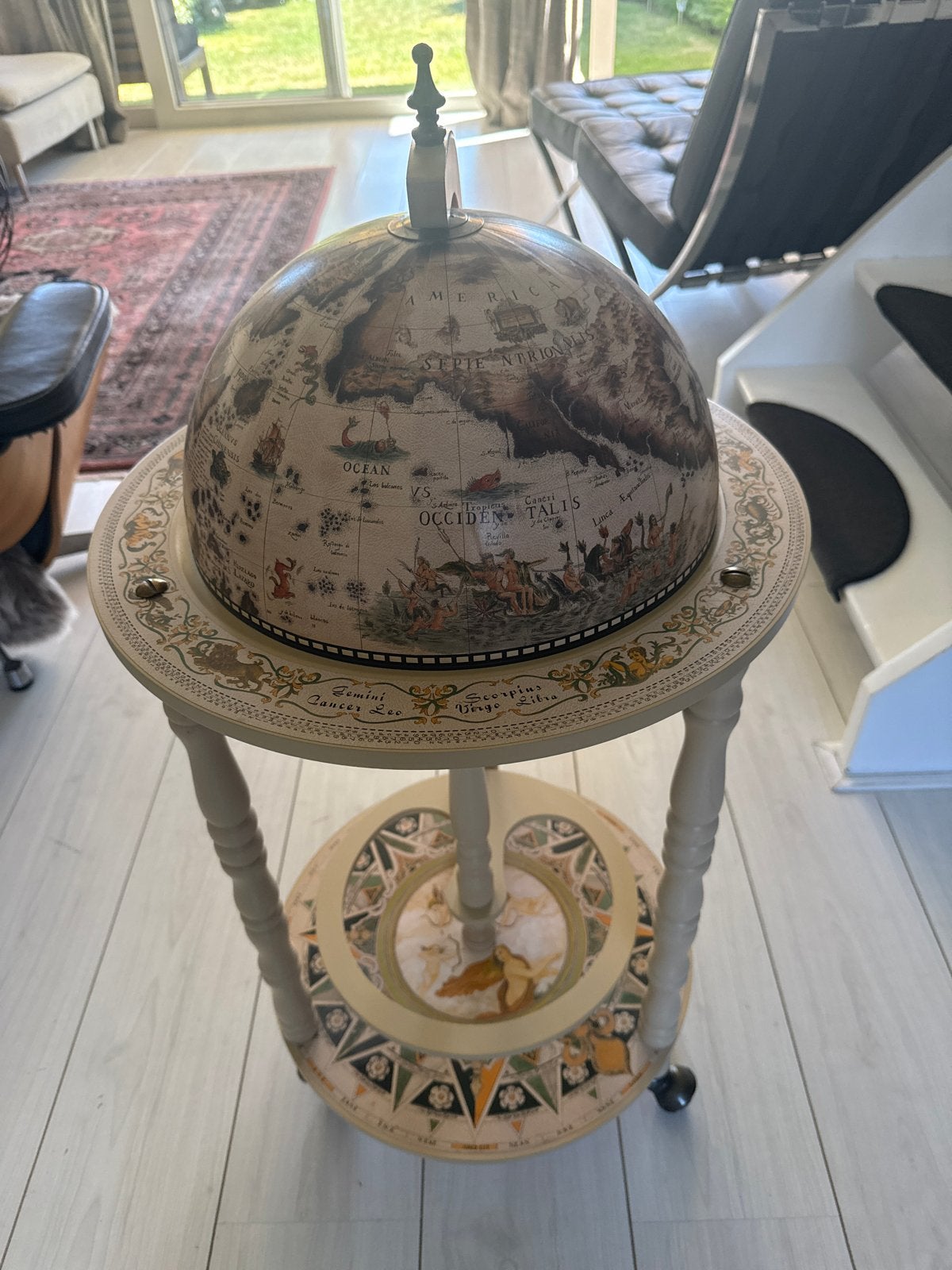 Antieke wereldbol bar op wielen - Vintage drankkabinet, Ophalen