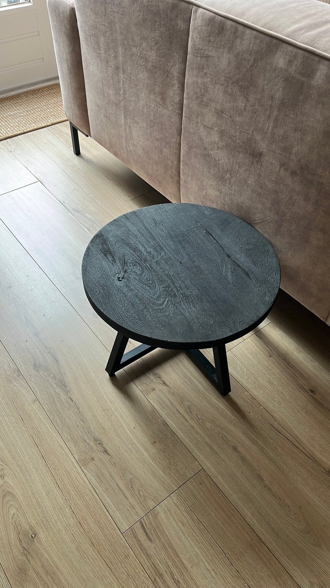 Salontafel zwart, Huis en Inrichting, Tafels | Salontafels, Ophalen, Rond, 50 tot 100 cm, Zo goed als nieuw