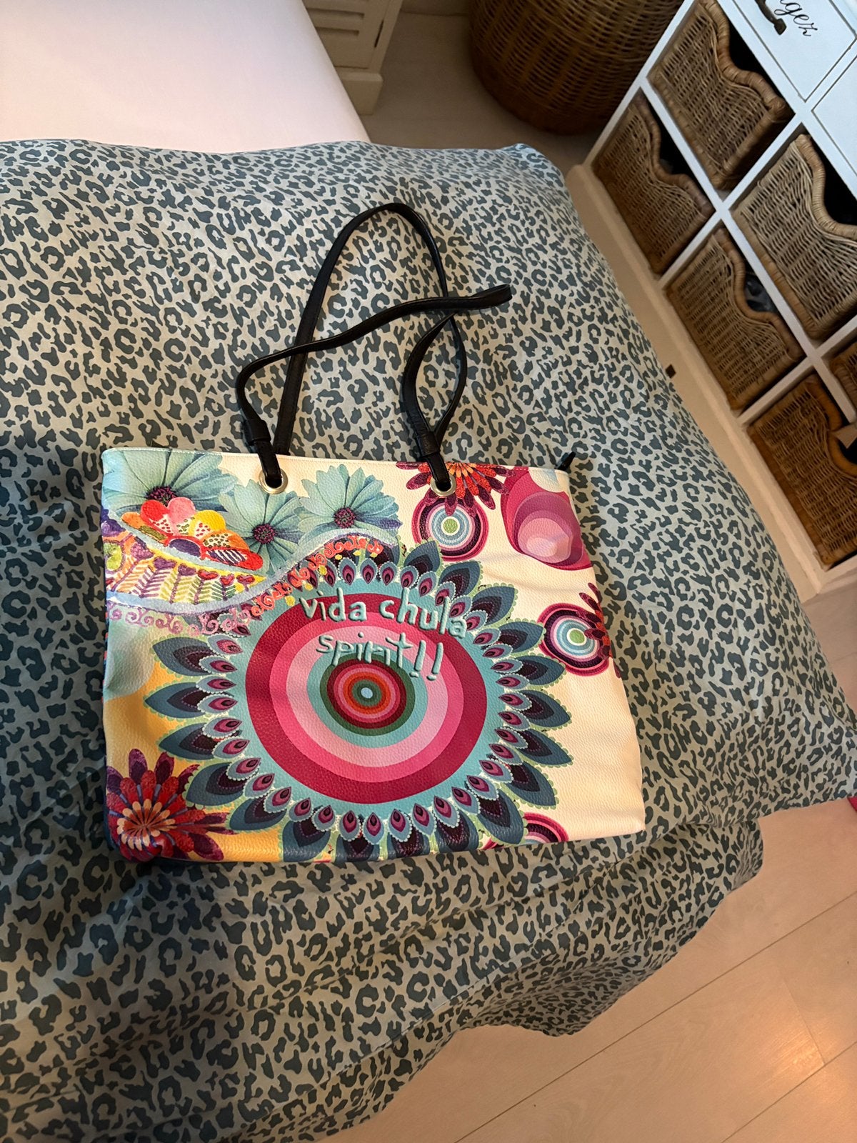 Leuke kleurrijke shopper., Ophalen of Verzenden, Zo goed als nieuw, Overige kleuren