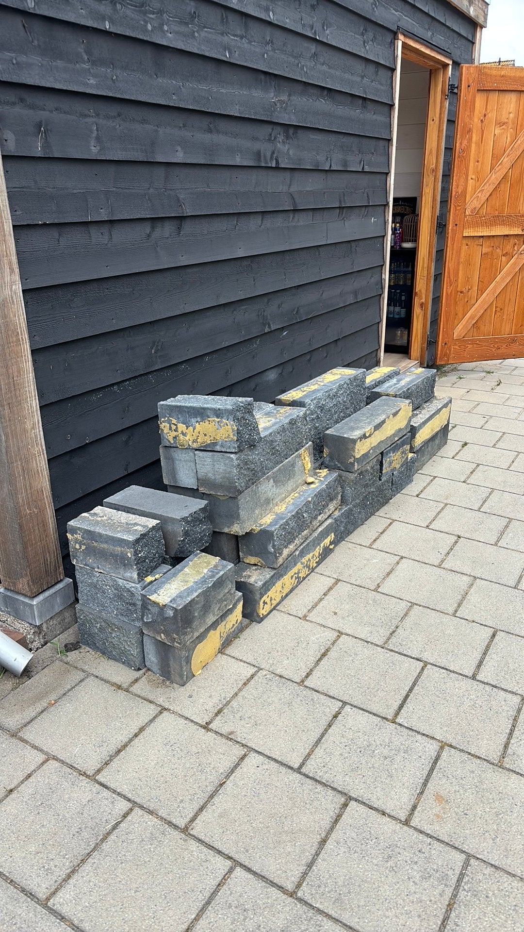 Bloembak stenen - stapelblokken, Tuin en Terras, Tegels en Klinkers, Ophalen, Gebruikt, Beton, Overige typen