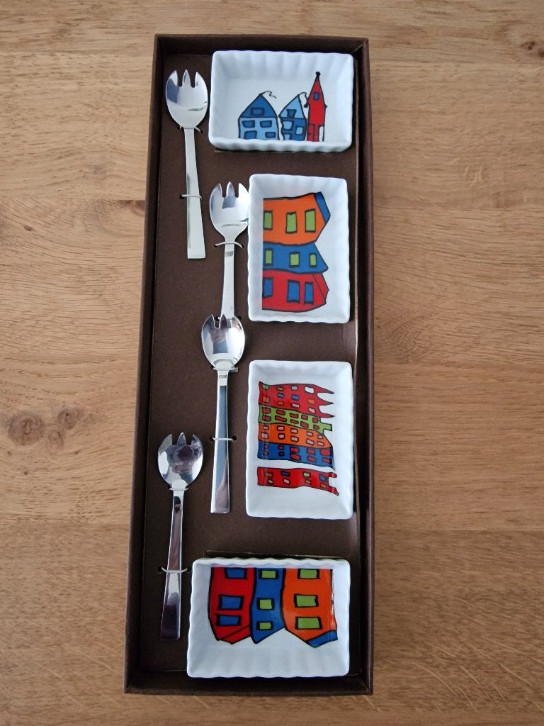 Petits four schaaltjes met vorkjes - NIEUW!, Overige materialen, Nieuw, Ophalen of Verzenden, Schaal of Schalen