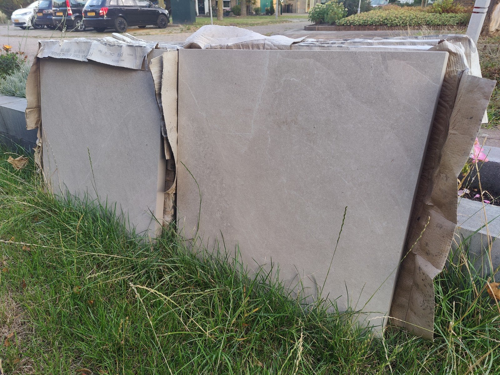 8x keramische tegel buiten 60x60x3, Ophalen, Steen, Vierkant, Nieuw