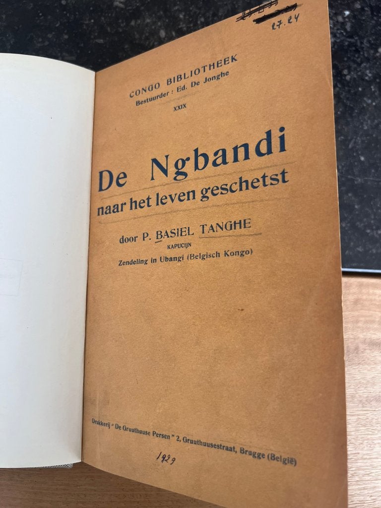 De Ngbandi naar het leven geschetst door P. Basiel Tanghe, Ophalen of Verzenden, P. Basiel Tanghe