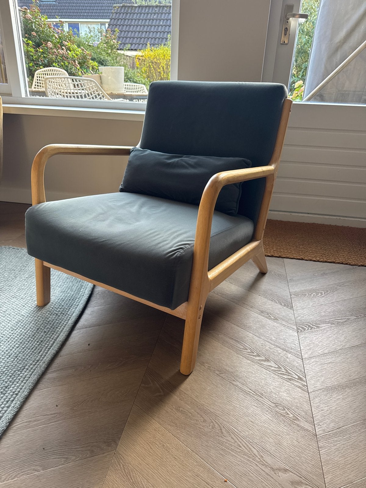 Woood fauteuil antraciet, Ophalen, Gebruikt, Hout