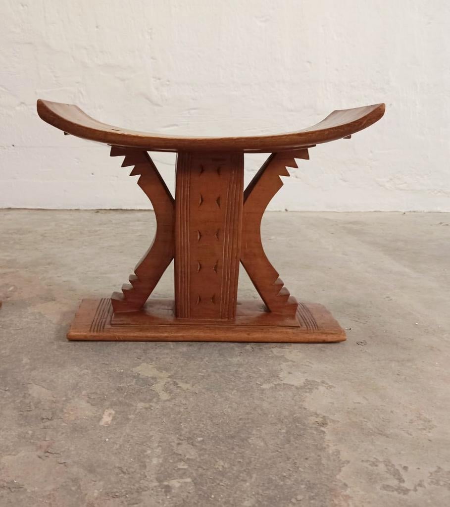 Vintage houten Afrikaanse Ashanti kruk, Ophalen