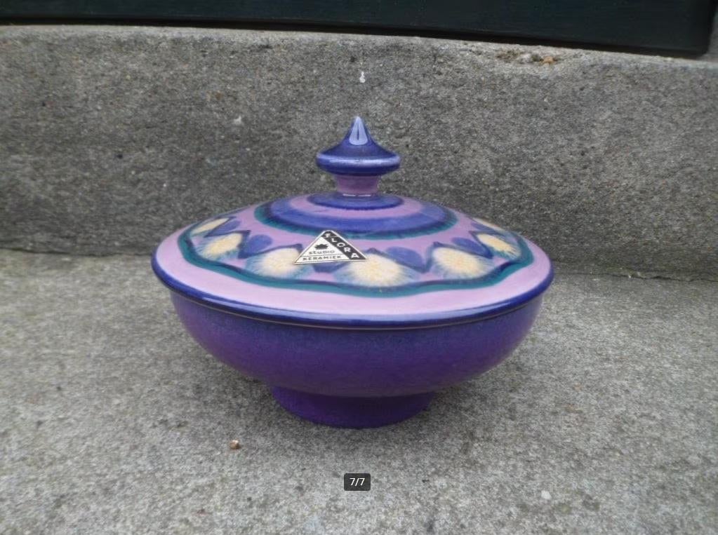 DEKSELPOT FLORA Gouda Holland decor Lila 15 cm. dekselschaal, Ophalen of Verzenden