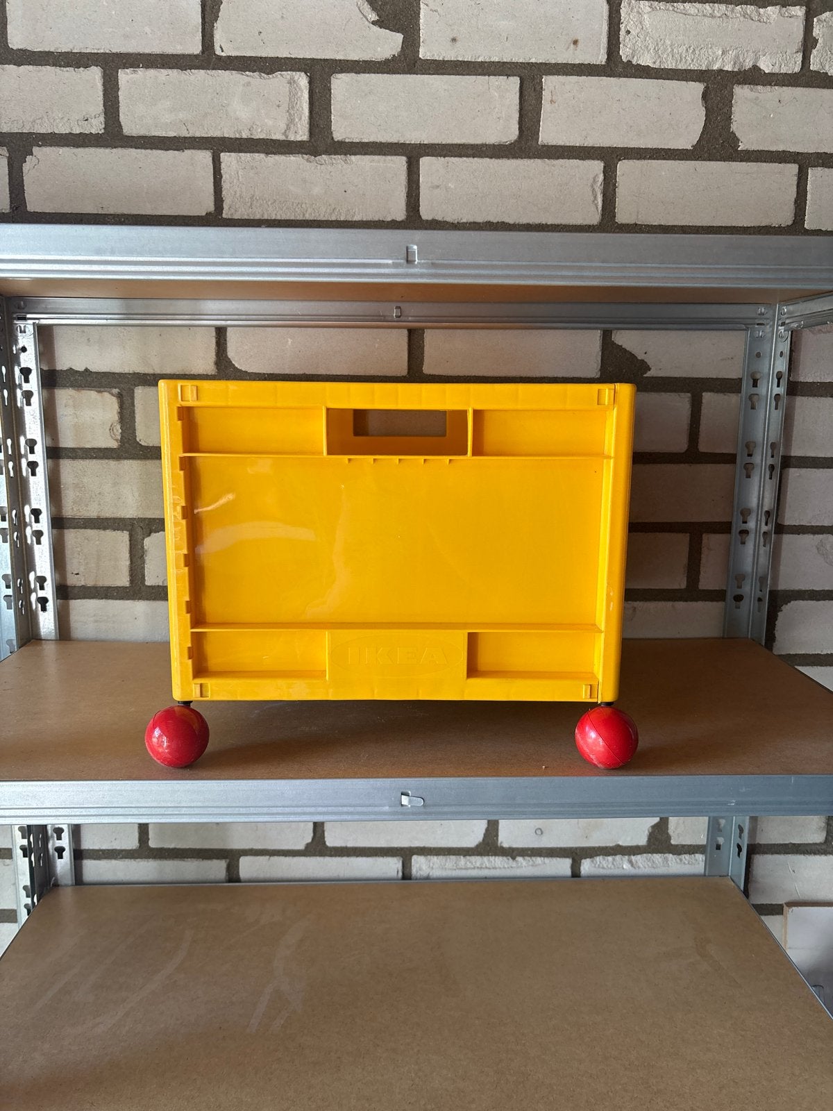 Vintage IKEA MÅRD opbergbox op wielen - Geel, Ophalen of Verzenden, Zo goed als nieuw, Minder dan 50 cm